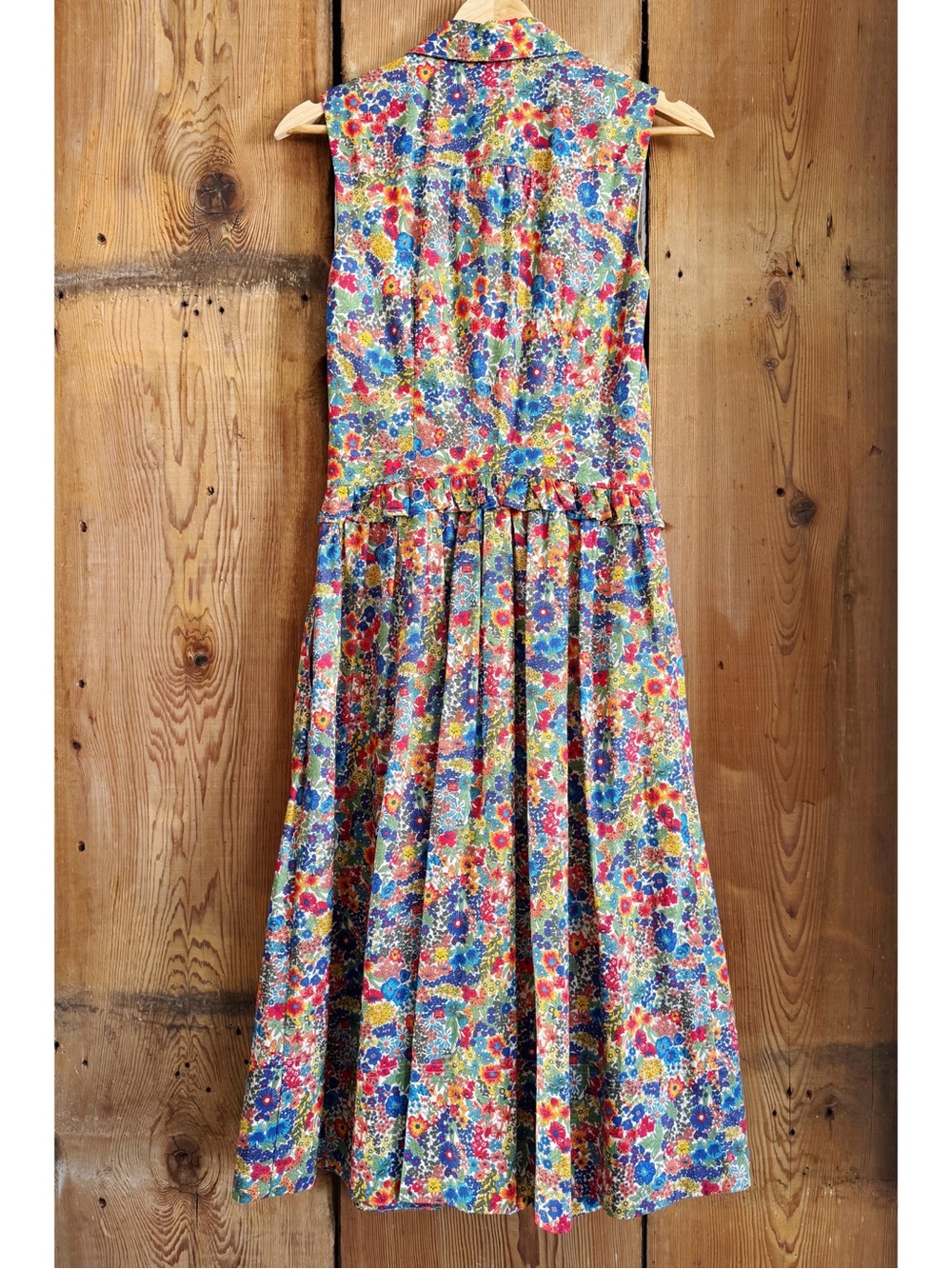 Sz 00 J. Crew Cotton Midi A-Line Shirt Dress In Liberty Margaret Annie Print EUC - Picture 3 of 6